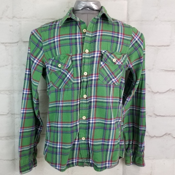 Bluenotes M Green Plaid Flannel Button-Down Shirt - Picture 8 of 8